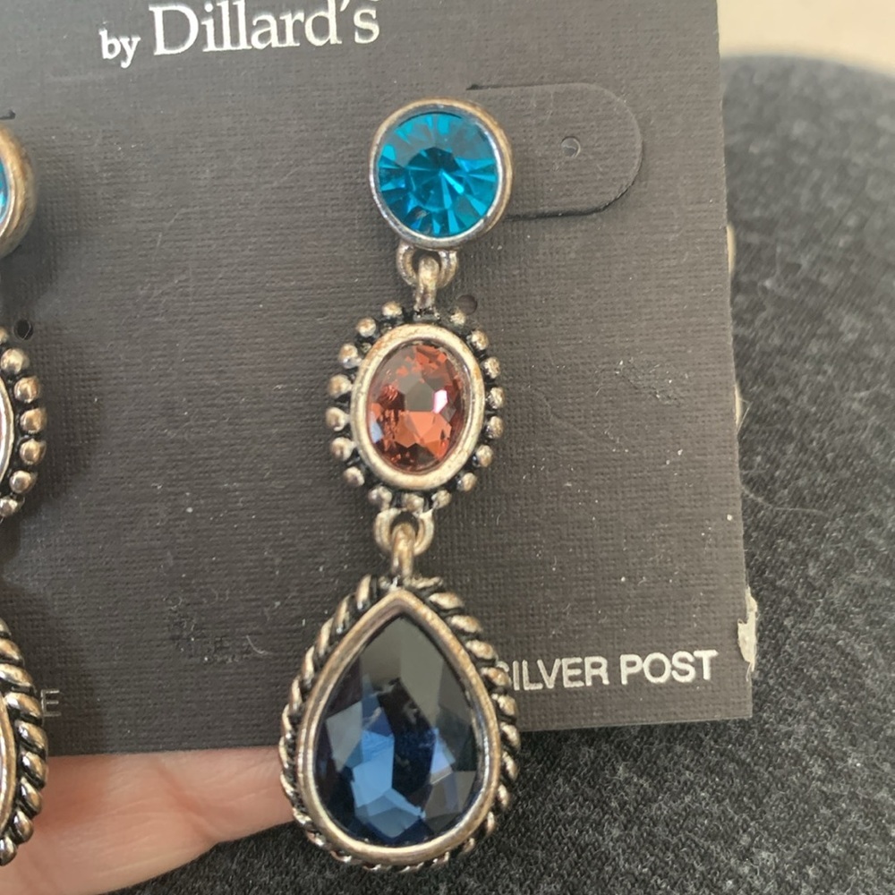 Multi Stone drop earrings - Picture 3 of 3